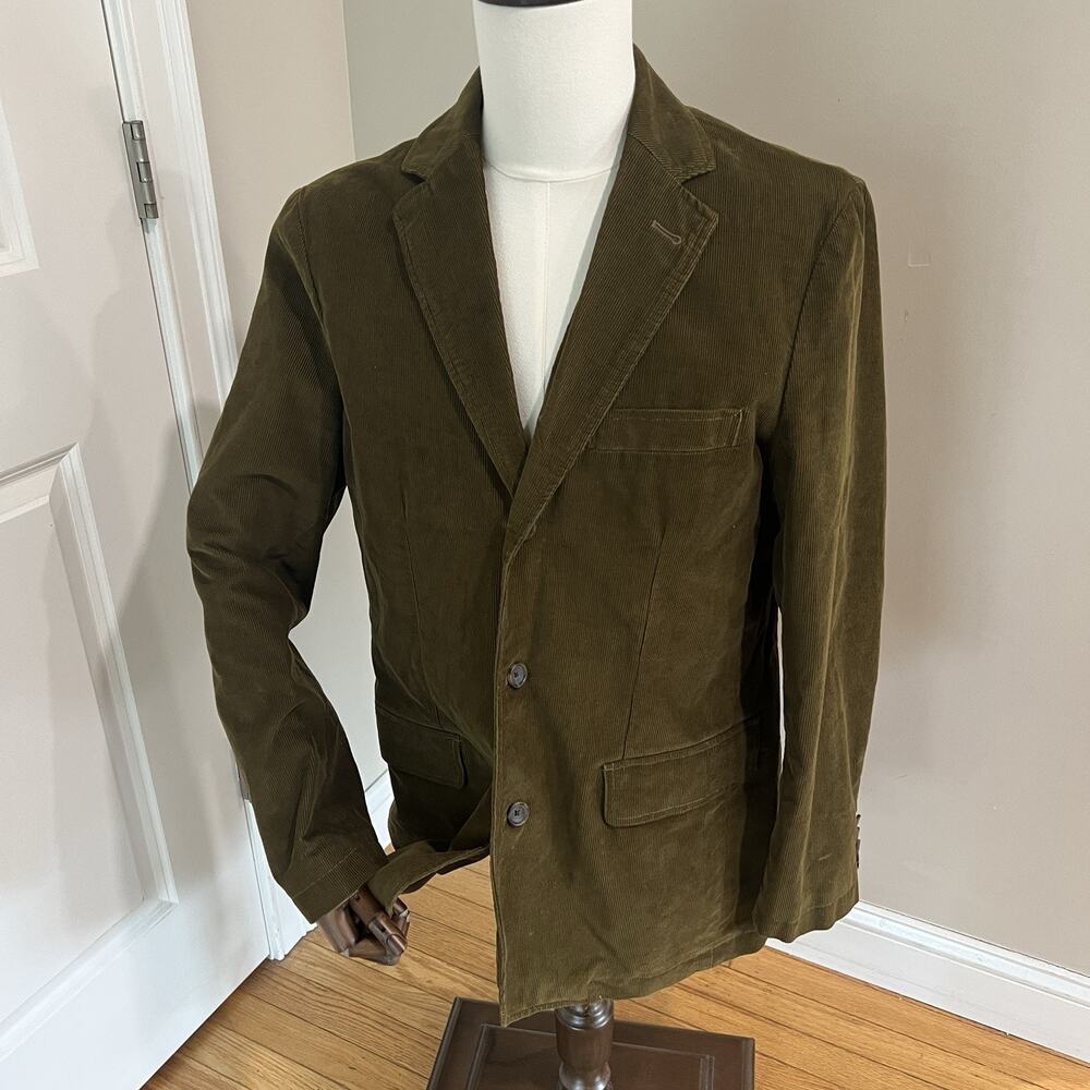 J.Crew Chore Blazer Corduroy Jacket Men Medium Olive Green Coat